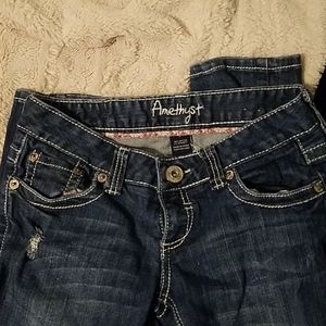 Slightly distressed bootcut jeans